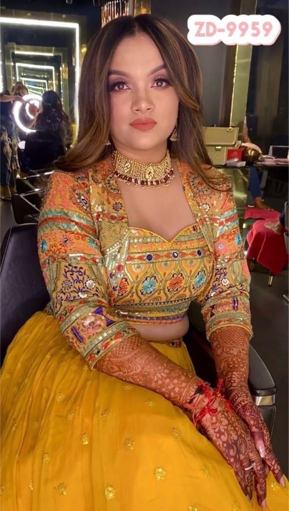 FOX GEORGETTE WITH EMBROIDERY SEQUENCE WORK LEHENGA Anant Tex Exports Private Limited