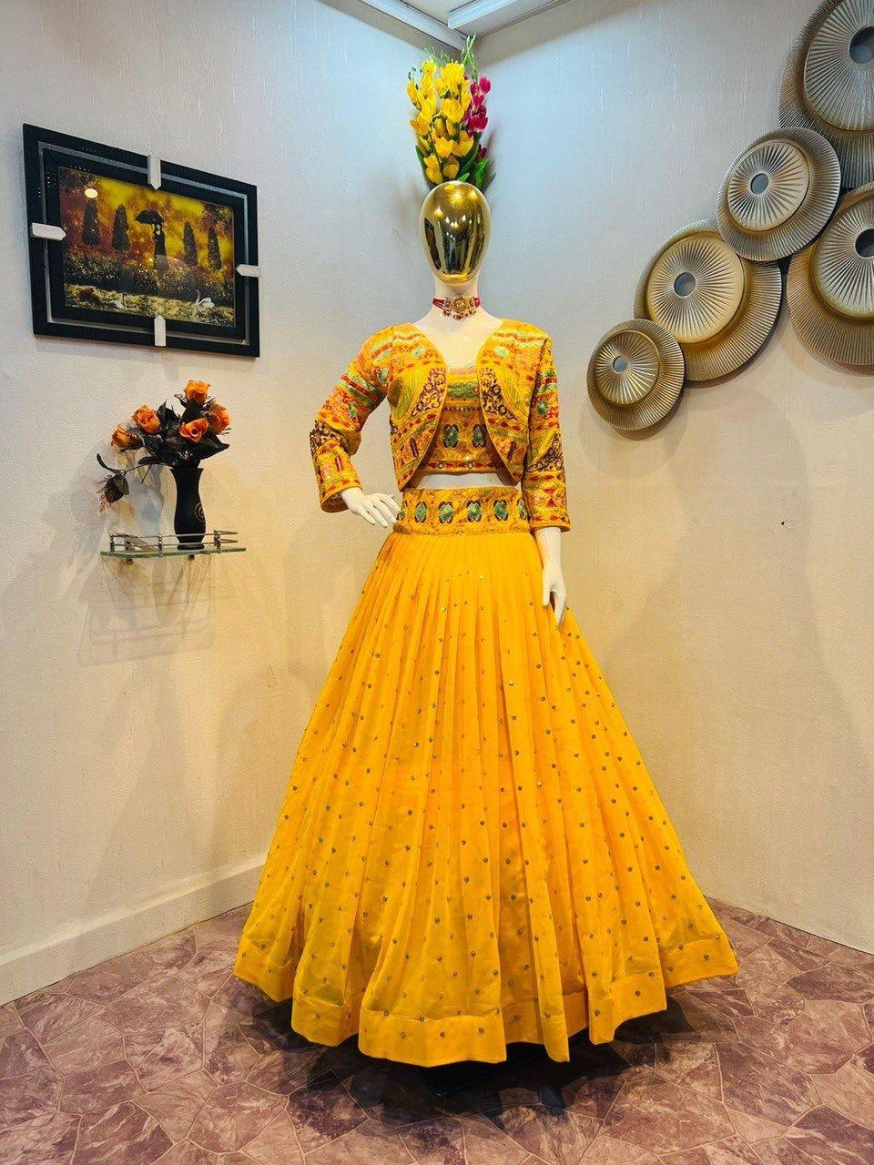 FOX GEORGETTE WITH EMBROIDERY SEQUENCE WORK LEHENGA Anant Tex Exports Private Limited