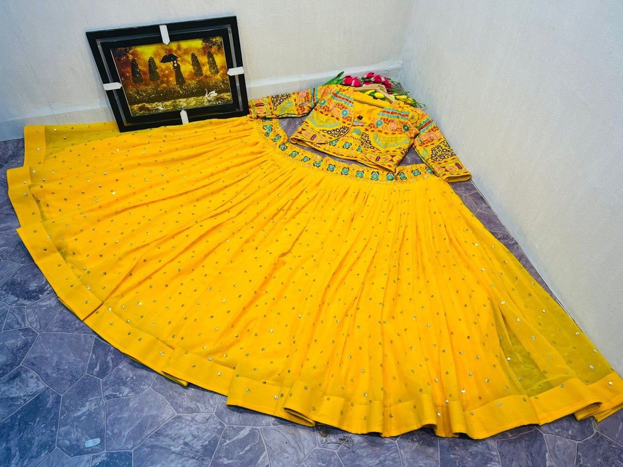 FOX GEORGETTE WITH EMBROIDERY SEQUENCE WORK LEHENGA Anant Tex Exports Private Limited