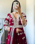 FOX GEORGETTE WITH SEQUENCE EMBROIDERY WORK GOWN Anant Tex Exports Private Limited