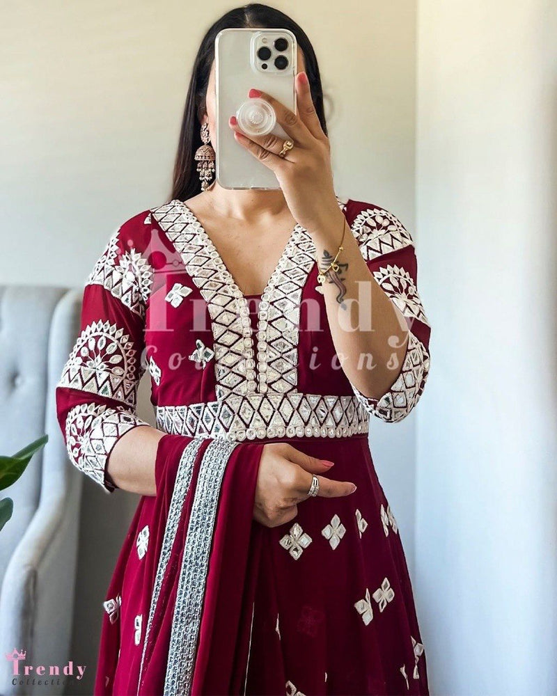 FOX GEORGETTE WITH SEQUENCE EMBROIDERY WORK GOWN Anant Tex Exports Private Limited