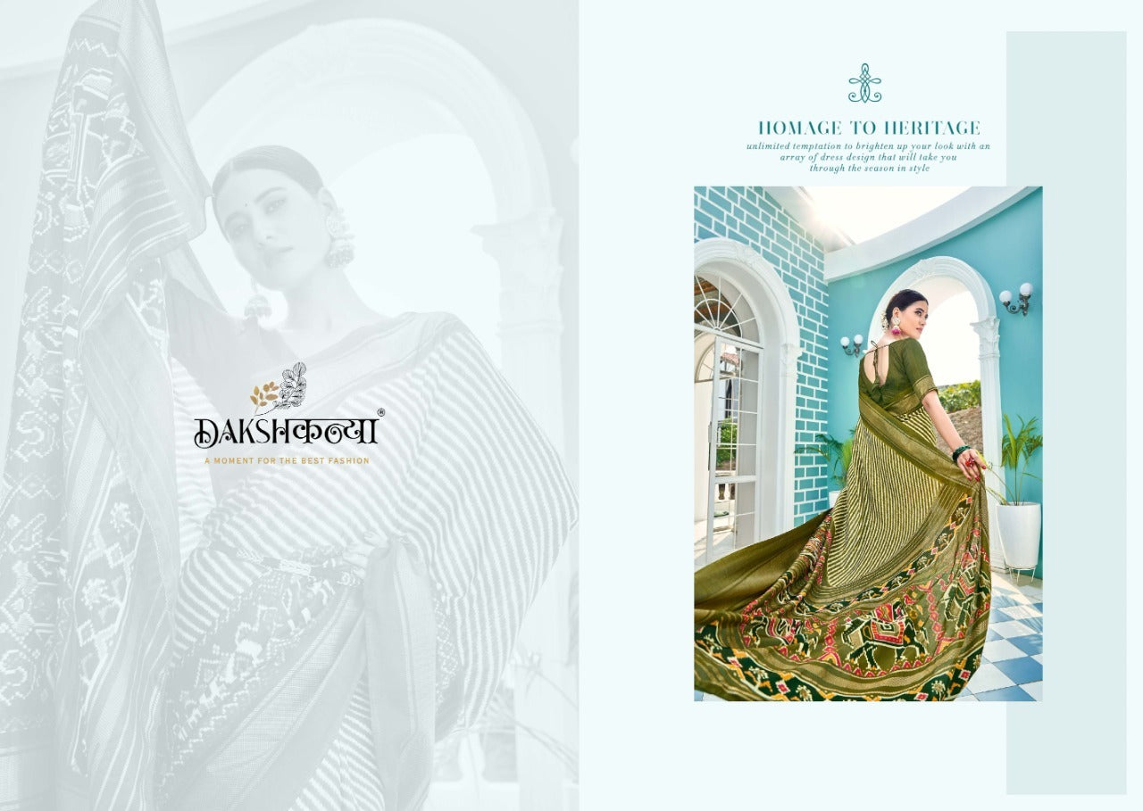 DAKSHKANYA DOLA SILK PATOLA WITH FOIL PRINTED SAREE Anant Tex Exports Private Limited