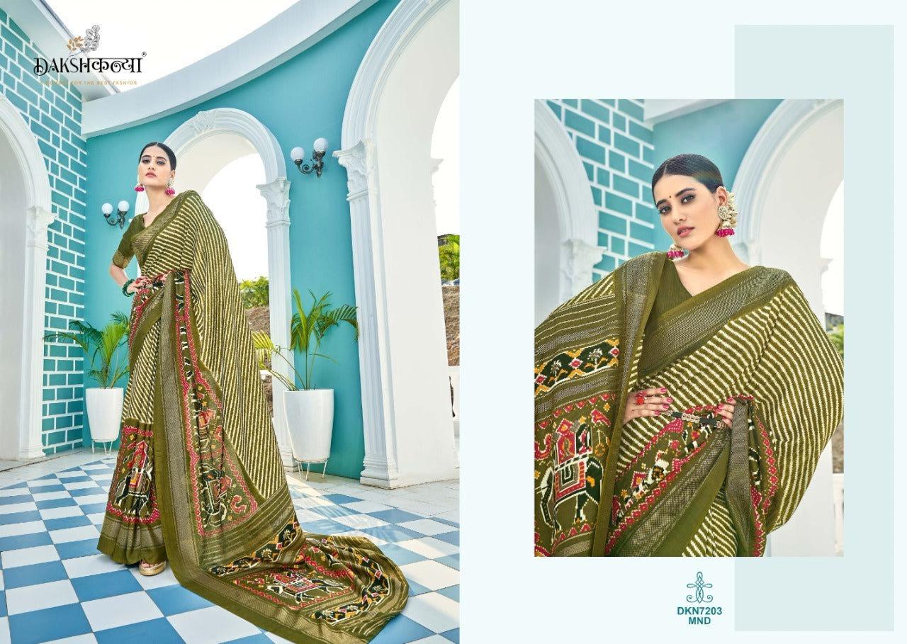 DAKSHKANYA DOLA SILK PATOLA WITH FOIL PRINTED SAREE Anant Tex Exports Private Limited