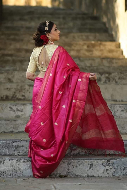 Pure Tussar Embroidery Silk Saree Anant Tex Exports Private Limited