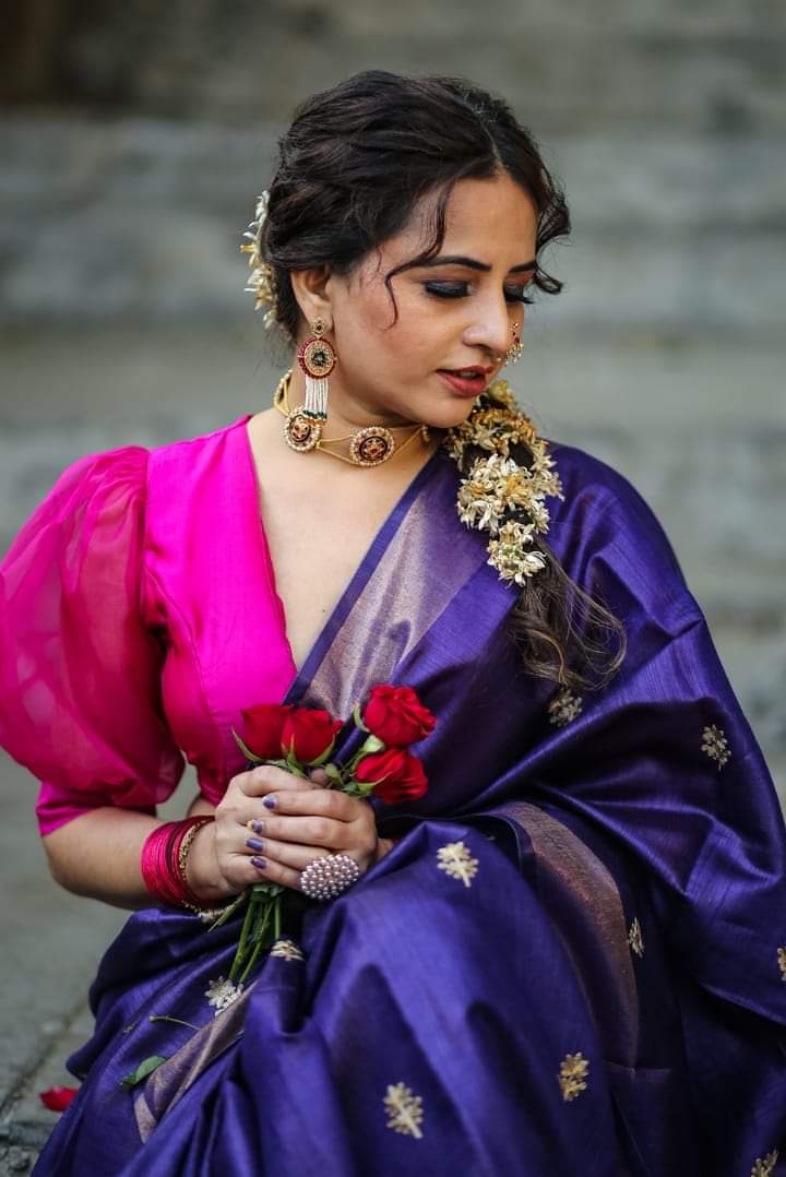 Pure Tussar Embroidery Silk Saree Anant Tex Exports Private Limited