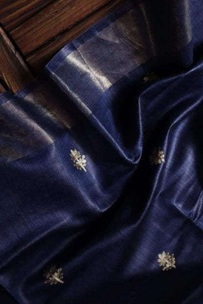 Pure Tussar Embroidery Silk Saree Anant Tex Exports Private Limited