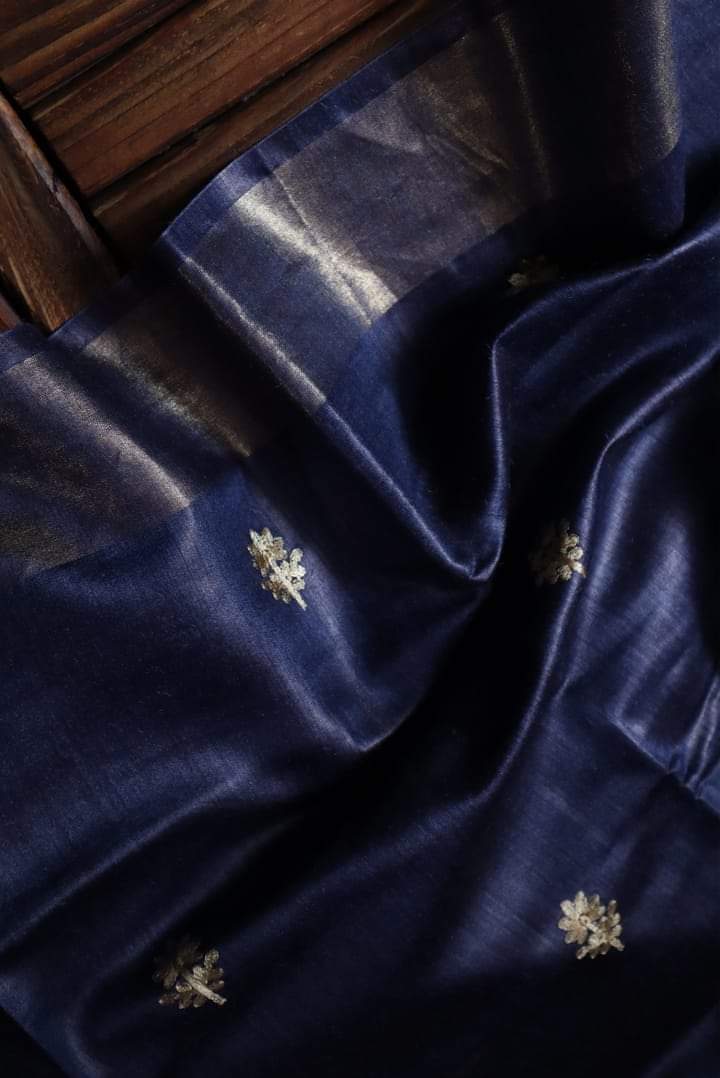 Pure Tussar Embroidery Silk Saree Anant Tex Exports Private Limited