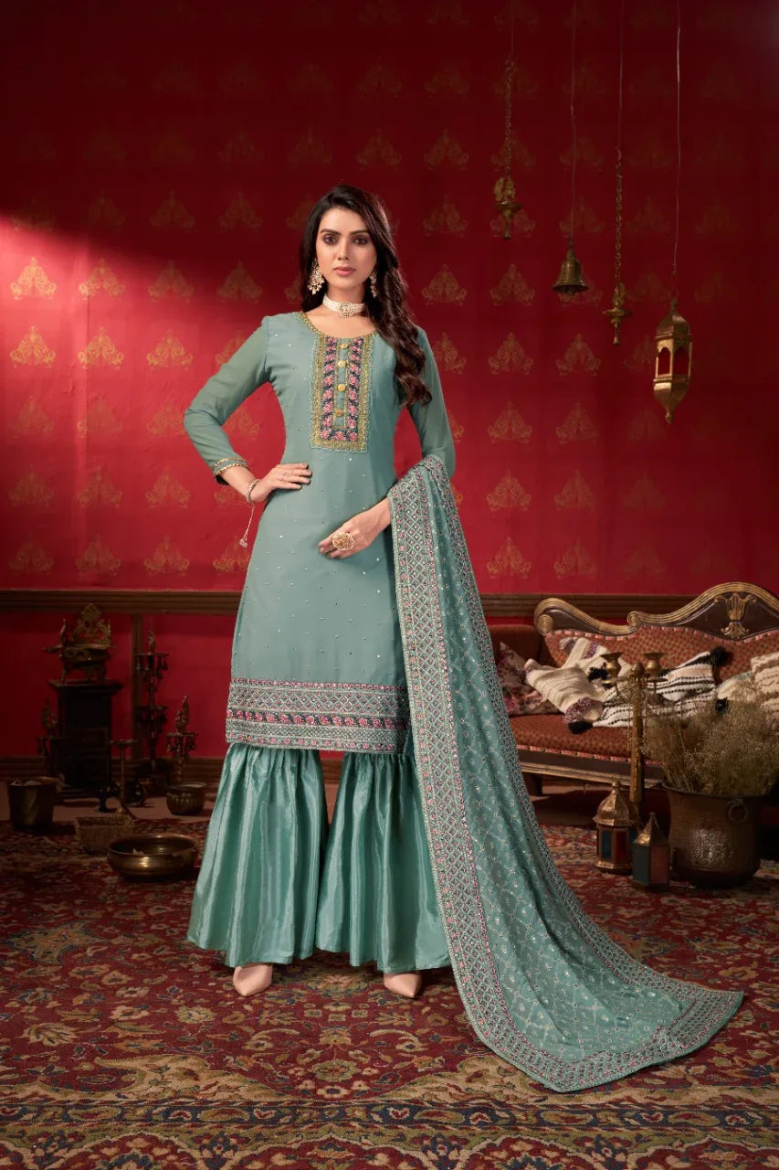 ZEEYA-ERINA D.NO 1401 To1403 FAUX GEORGETTE SUIT Anant Tex Exports Private Limited