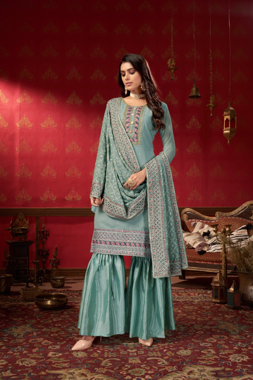 ZEEYA-ERINA D.NO 1401 To1403 FAUX GEORGETTE SUIT Anant Tex Exports Private Limited