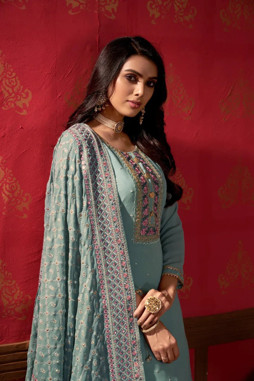 ZEEYA-ERINA D.NO 1401 To1403 FAUX GEORGETTE SUIT Anant Tex Exports Private Limited