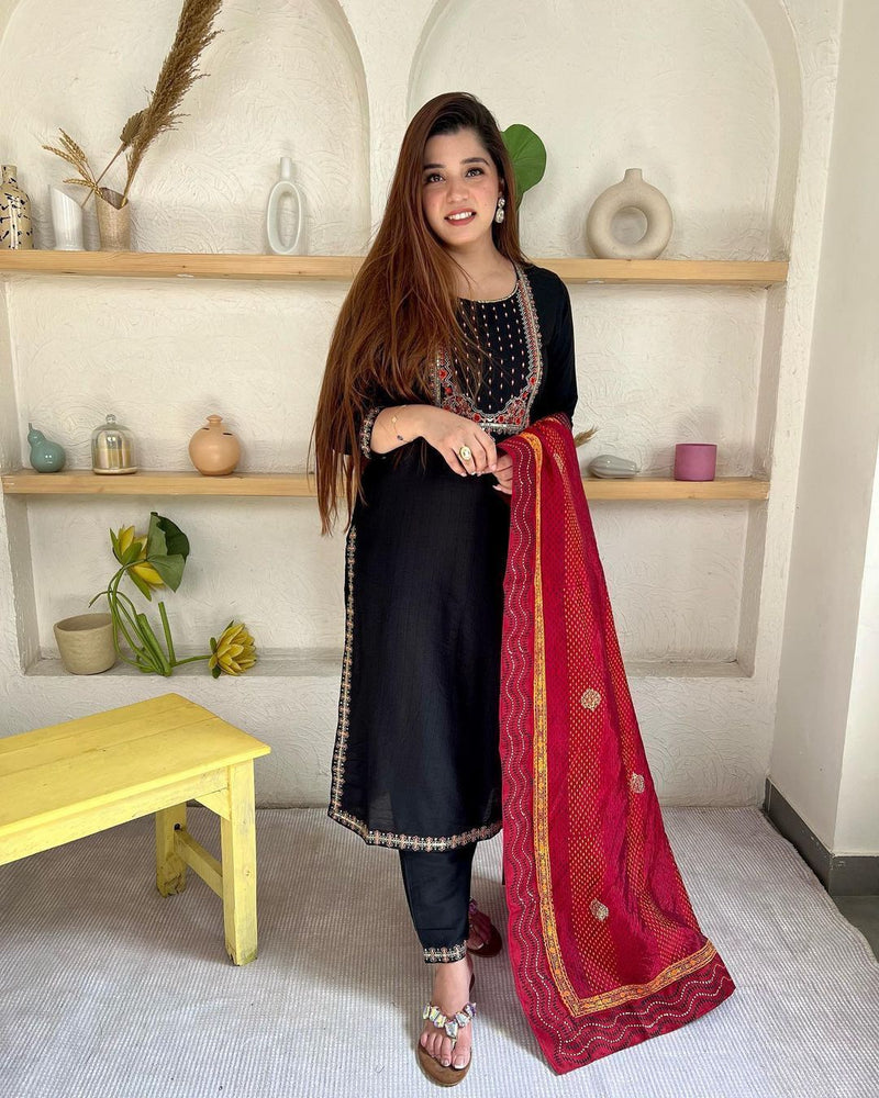 Rayon Fabric With Beautiful Embroidery Work Plazo Suit Anant Tex Exports Private Limited