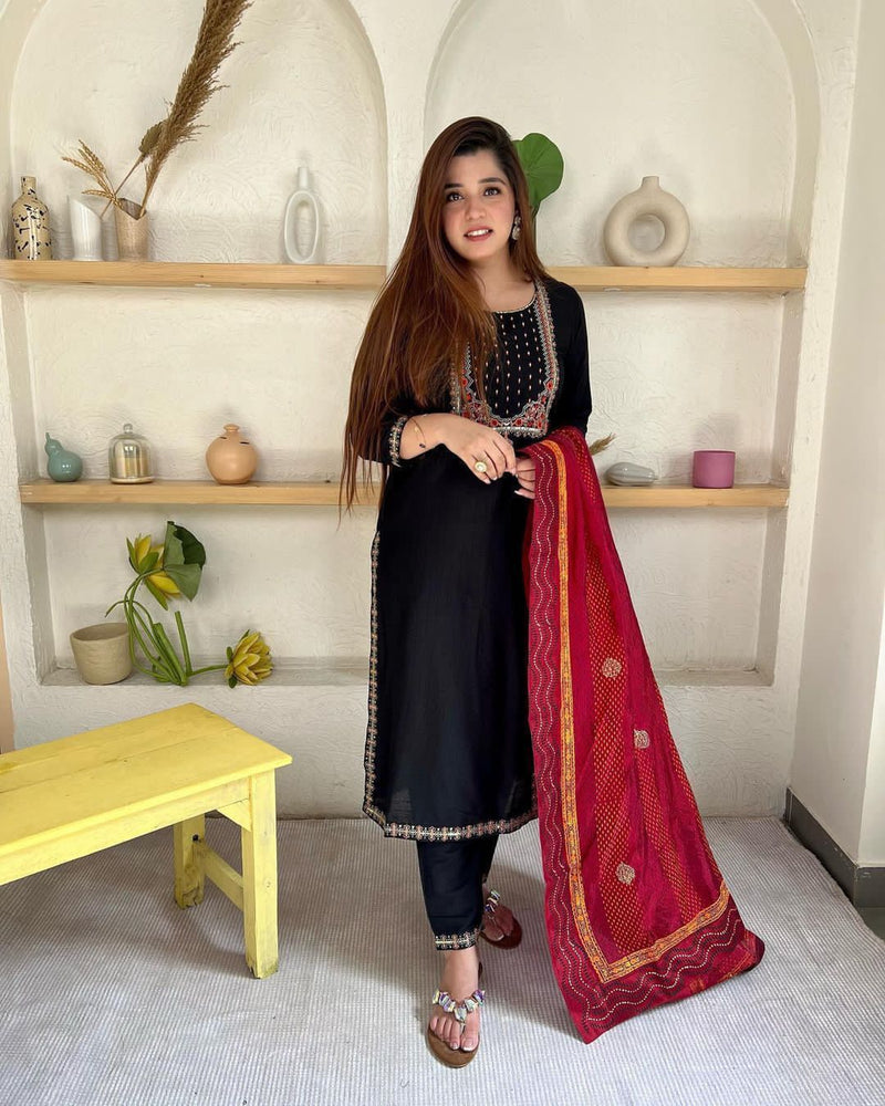 Rayon Fabric With Beautiful Embroidery Work Plazo Suit Anant Tex Exports Private Limited