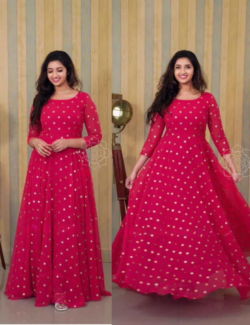 Embroidery Butti Georgette Gown Anant Tex Exports Private Limited