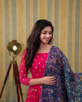 Embroidery Butti Georgette Gown Anant Tex Exports Private Limited