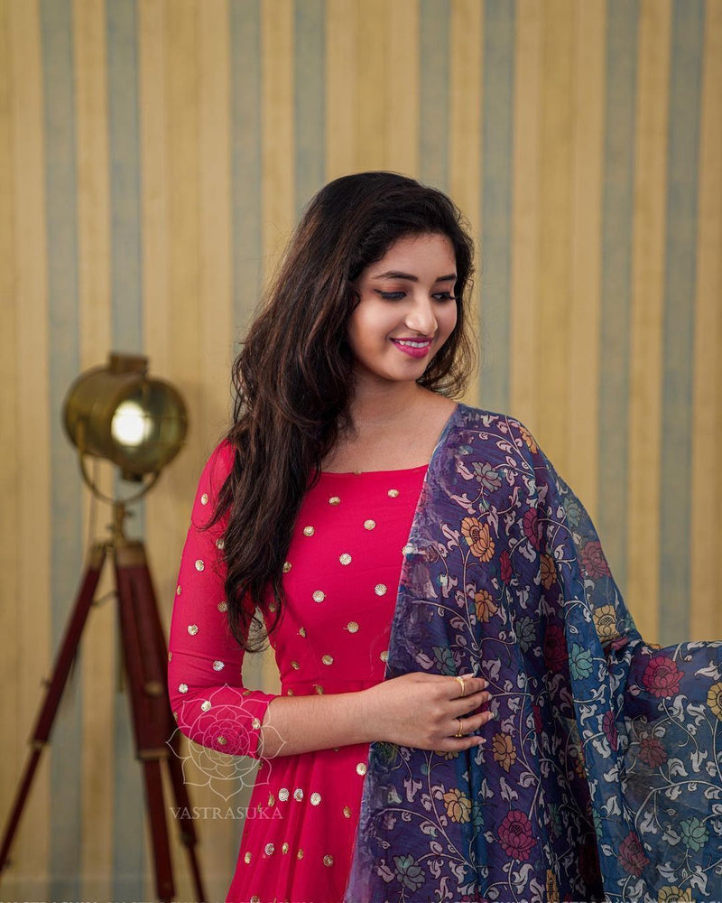 Embroidery Butti Georgette Gown Anant Tex Exports Private Limited