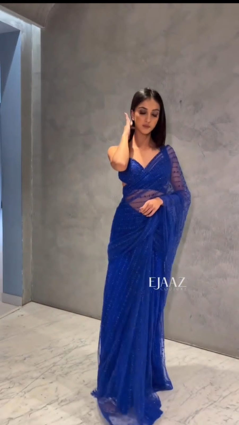 Sequins Embroidery Work Saree Anant Tex Exports Private Limited