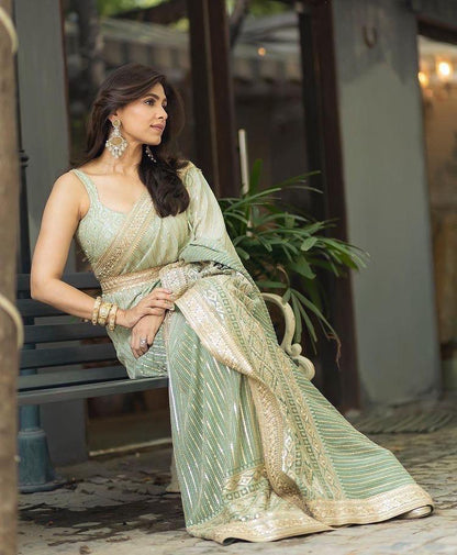 EMBROIDERED ZARI &amp; SEQUINS WORK SAREE Anant Tex Exports Private Limited