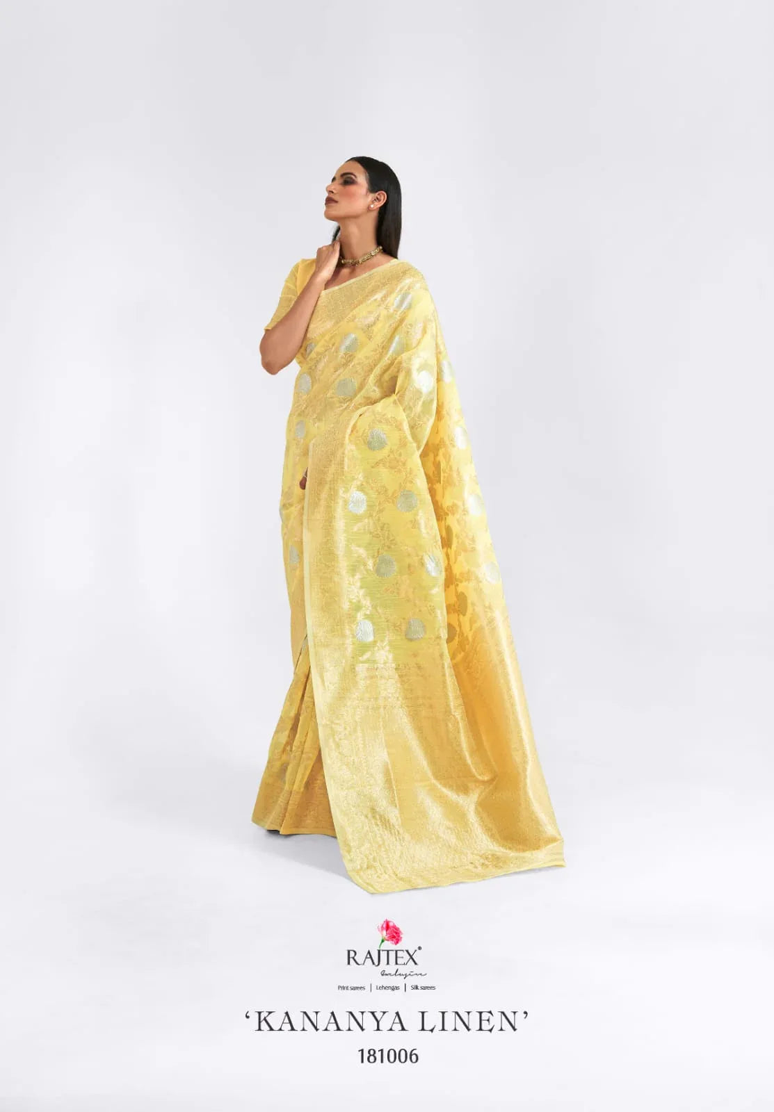 Rajtex Kananya Pure Linen Weaving Saree Anant Tex Exports Private Limited