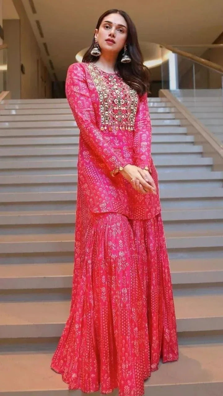Sharara Set With Knee Length Kurti Anant Tex Exports Private Limited