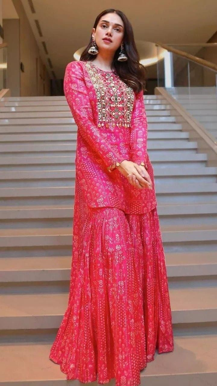 Sharara Set With Knee Length Kurti Anant Tex Exports Private Limited