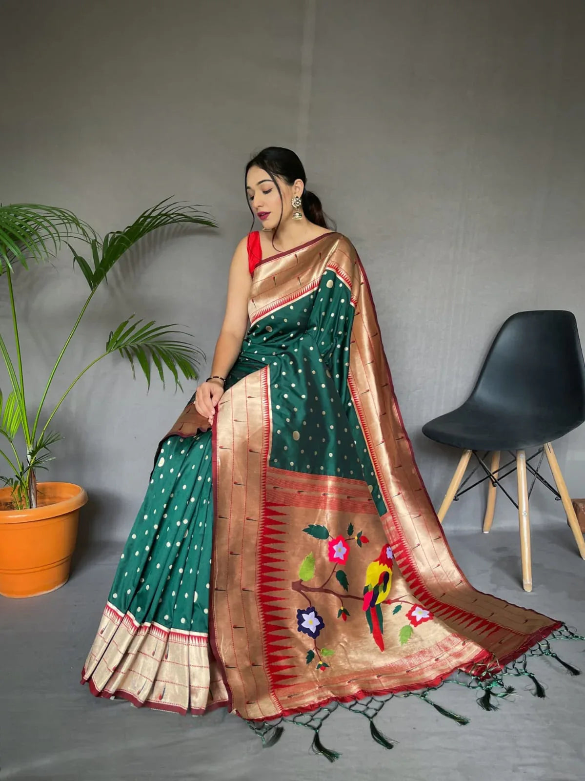 POLKA PAITHANI PURE PAITHANI SILK SAREE Anant Tex Exports Private Limited