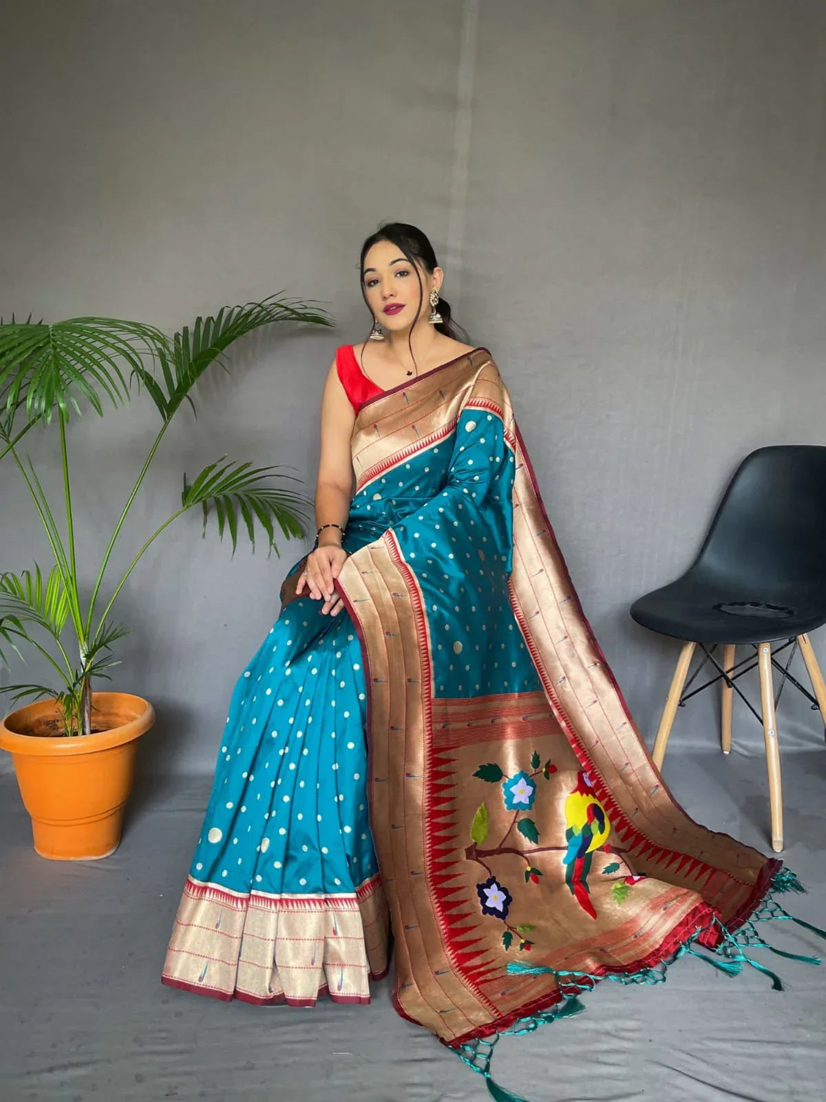 POLKA PAITHANI PURE PAITHANI SILK SAREE Anant Tex Exports Private Limited