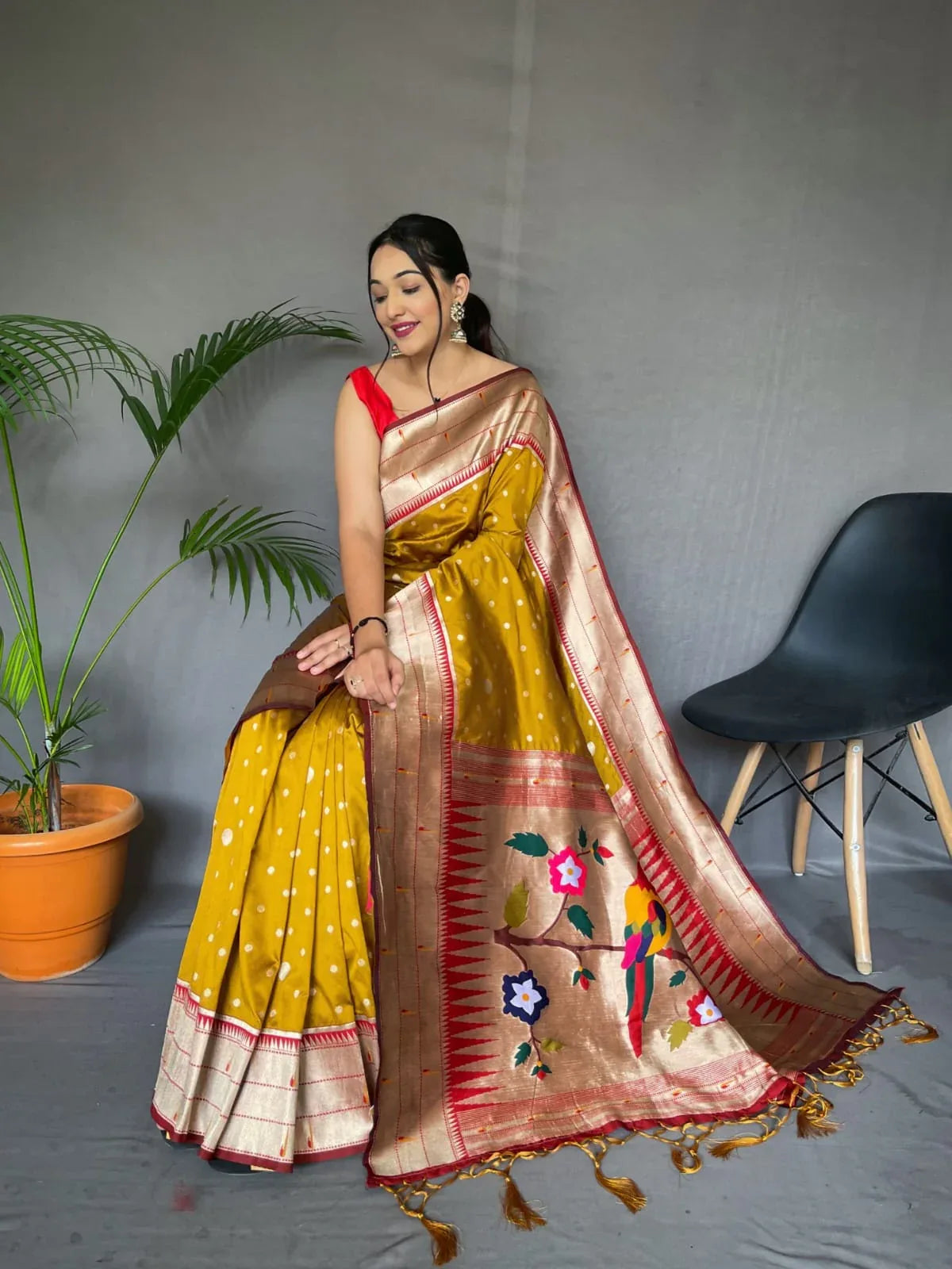 POLKA PAITHANI PURE PAITHANI SILK SAREE Anant Tex Exports Private Limited