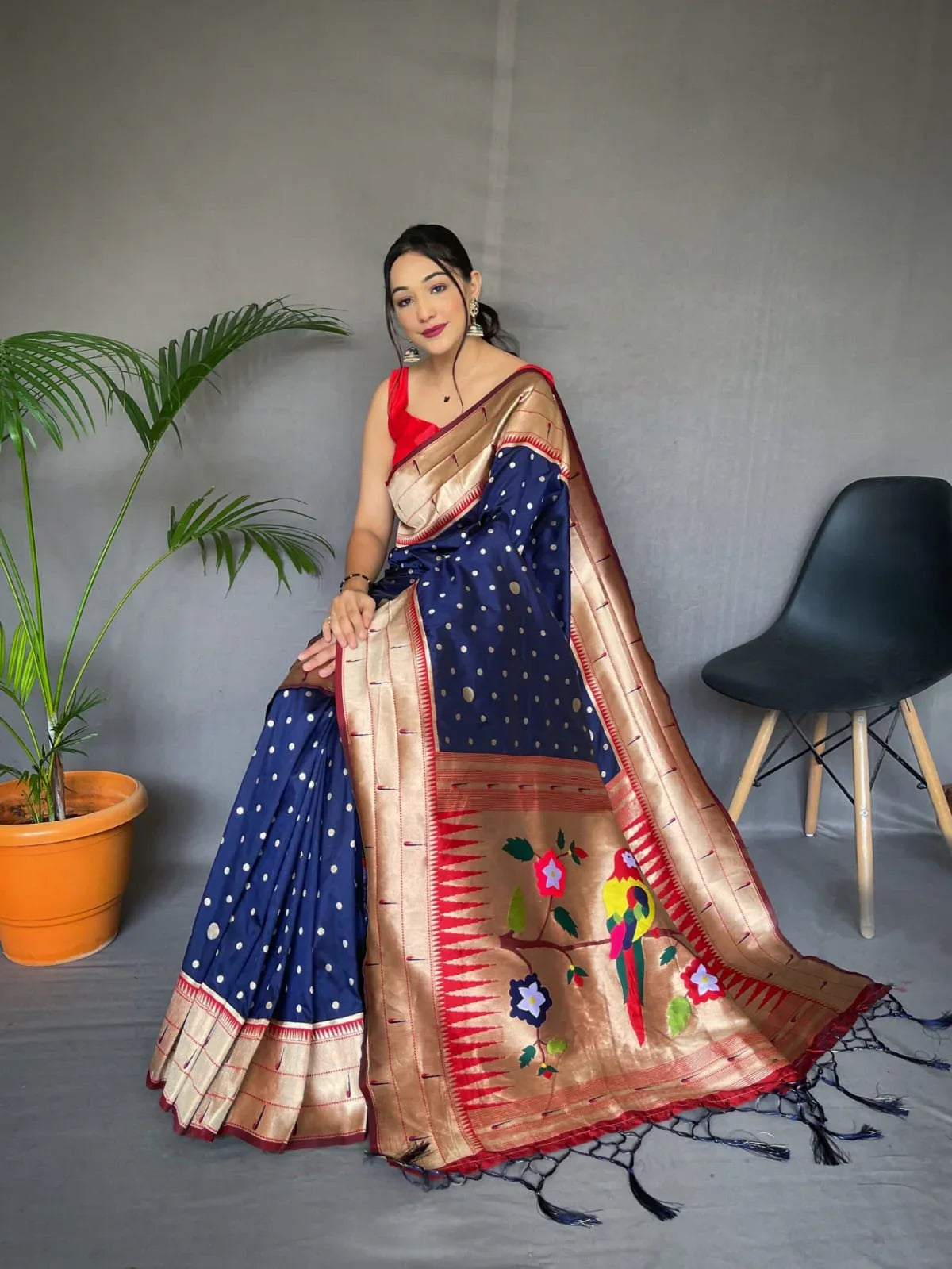 POLKA PAITHANI PURE PAITHANI SILK SAREE Anant Tex Exports Private Limited