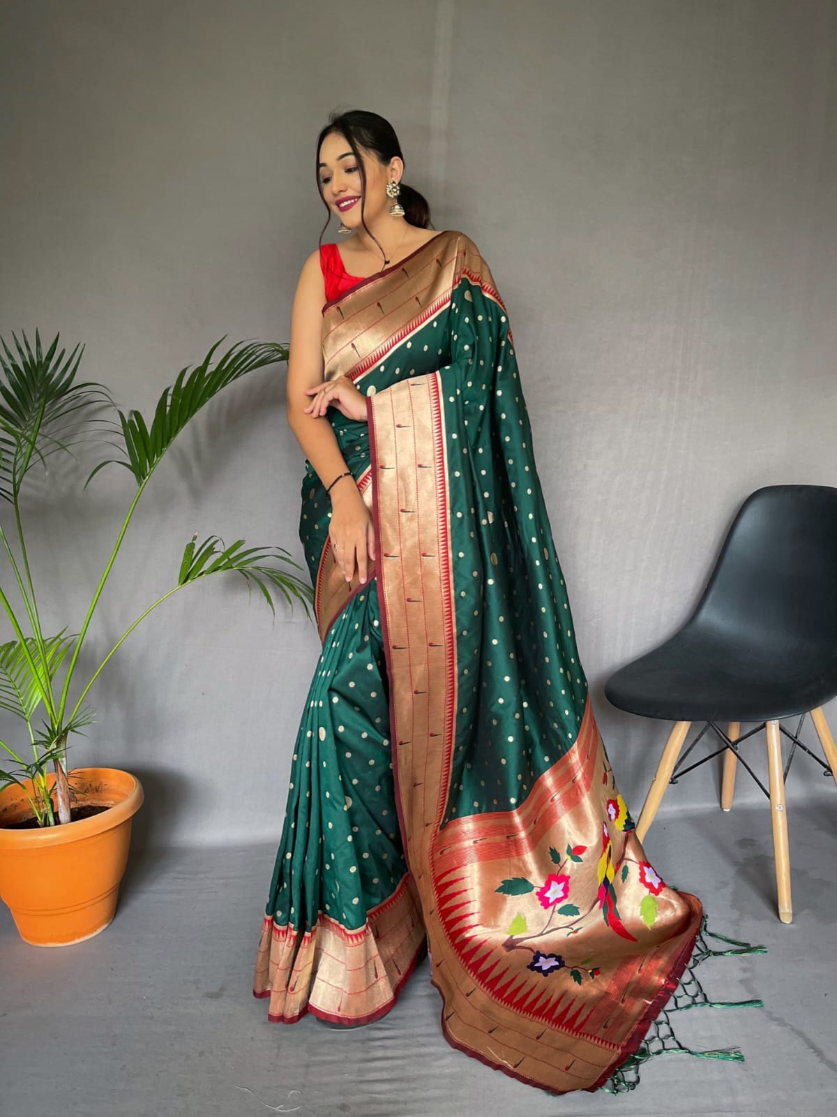 POLKA PAITHANI PURE PAITHANI SILK SAREE Anant Tex Exports Private Limited