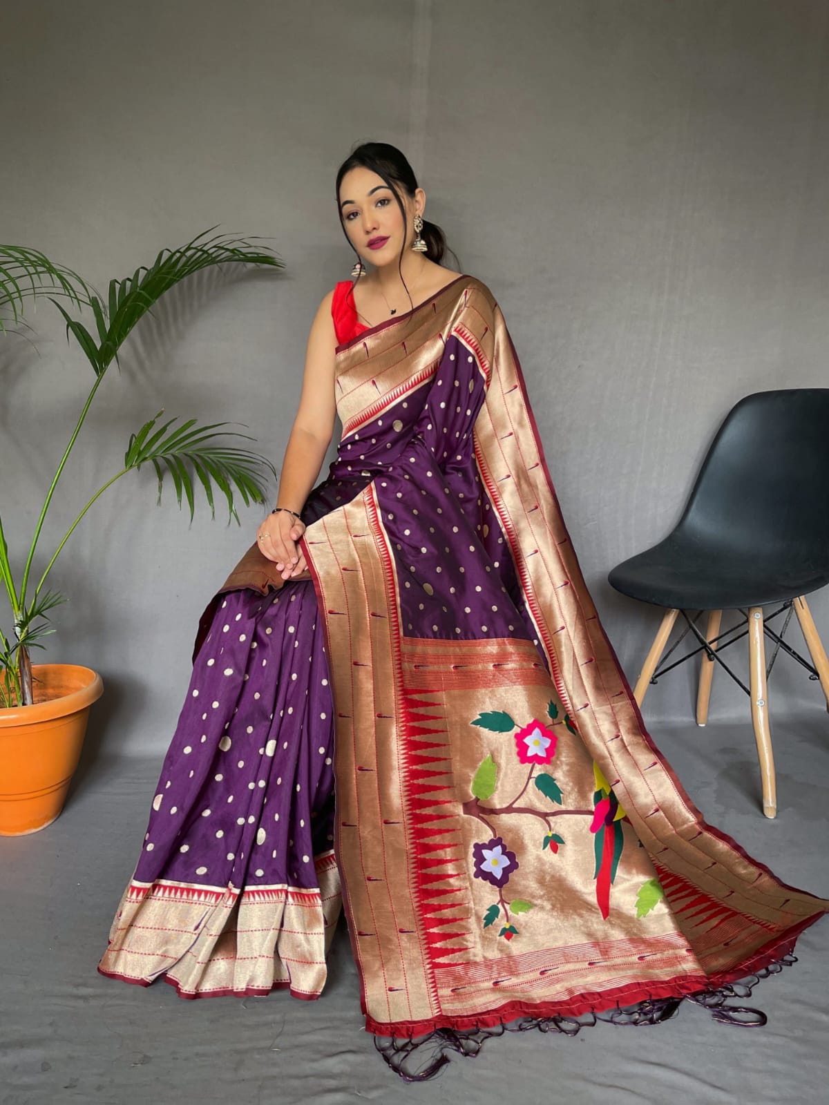 POLKA PAITHANI PURE PAITHANI SILK SAREE Anant Tex Exports Private Limited