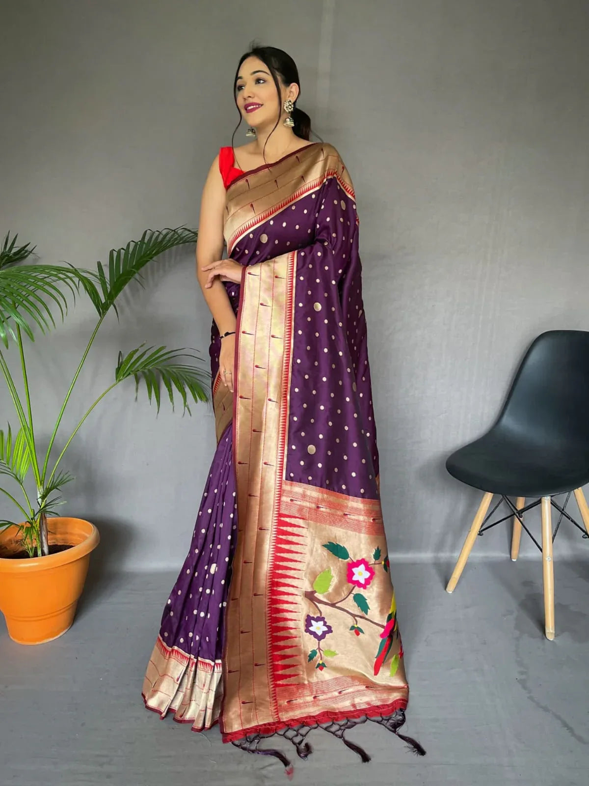 POLKA PAITHANI PURE PAITHANI SILK SAREE Anant Tex Exports Private Limited