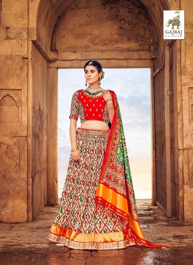 Gaji 8000 Series Smooth Silk With Patola Style Lehenga Anant Tex Exports Private Limited