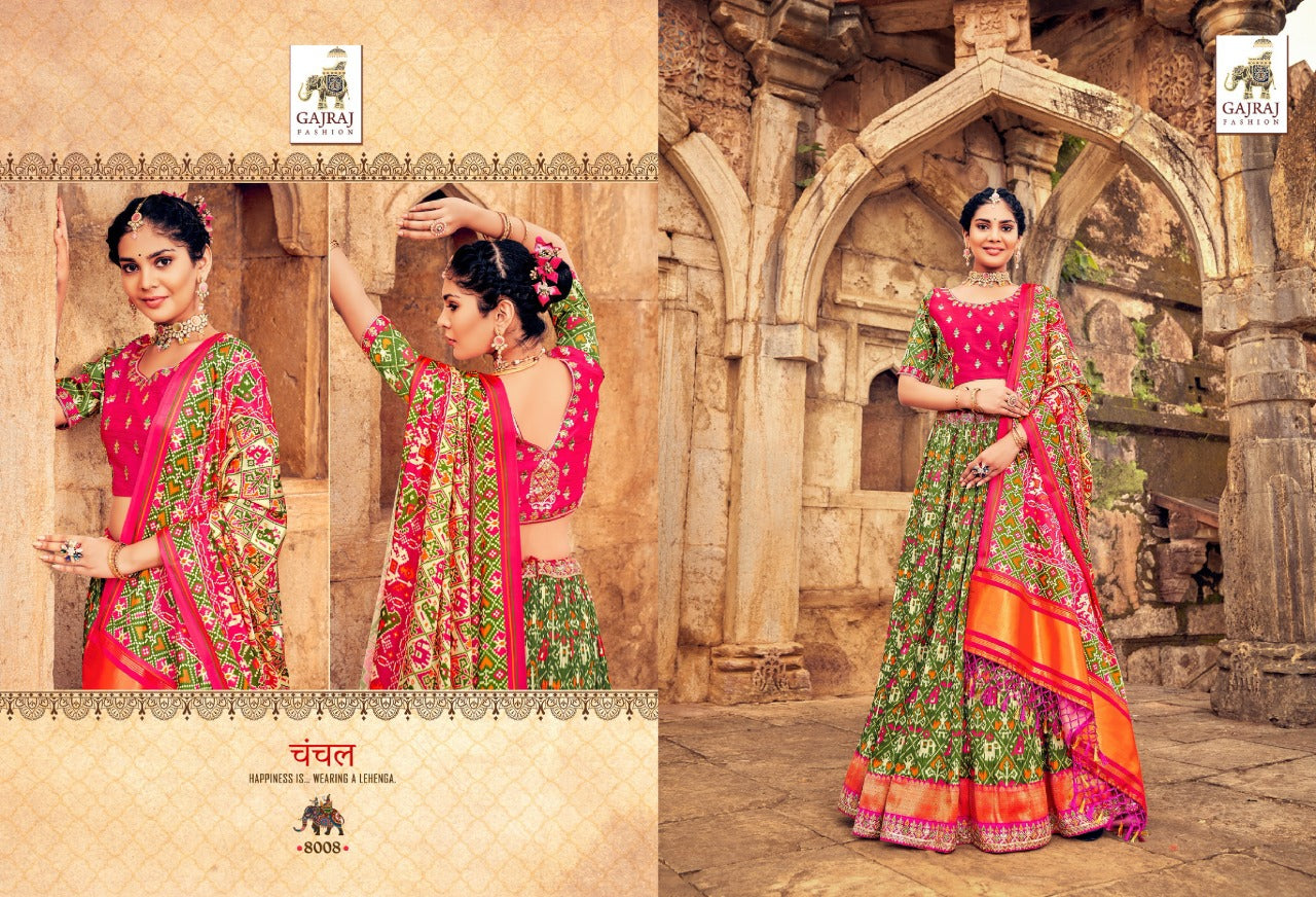 Gaji 8000 Series Smooth Silk With Patola Style Lehenga Anant Tex Exports Private Limited