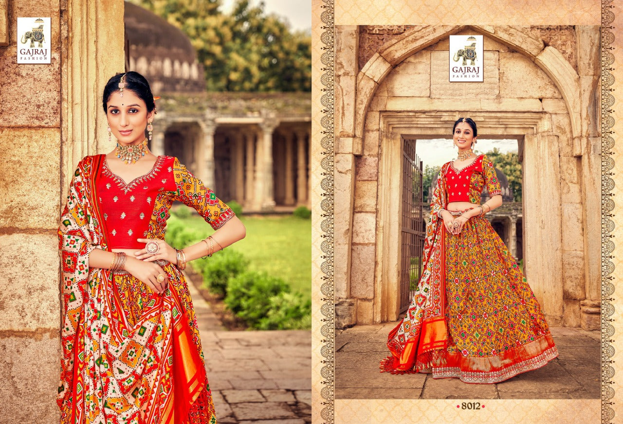 Gaji 8000 Series Smooth Silk With Patola Style Lehenga Anant Tex Exports Private Limited