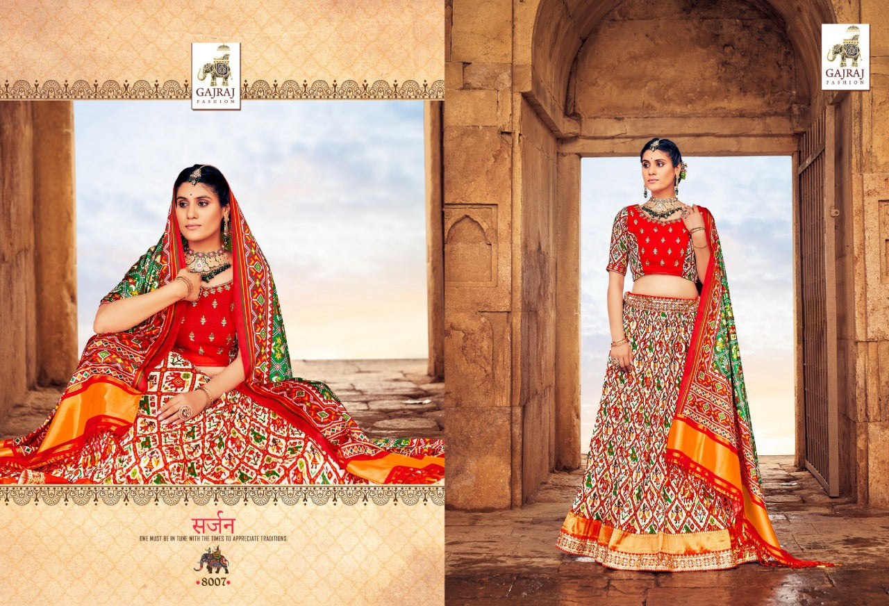 Gaji 8000 Series Smooth Silk With Patola Style Lehenga Anant Tex Exports Private Limited