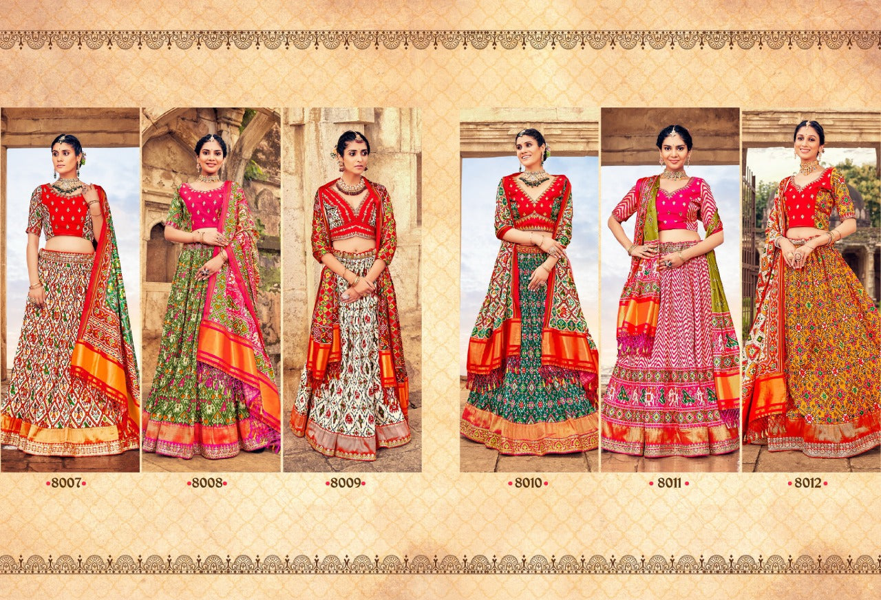 Gaji 8000 Series Smooth Silk With Patola Style Lehenga Anant Tex Exports Private Limited