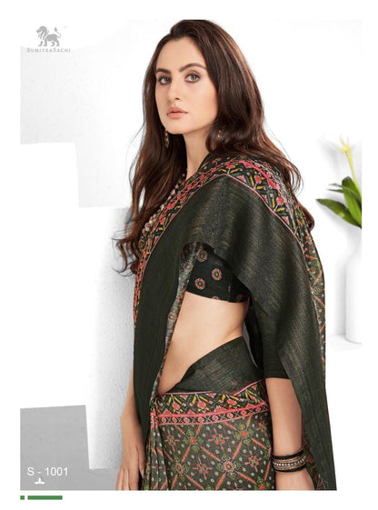 Sumitrasachi Falak Tissue Ajrakh Printed Designer Saree Anant Tex Exports Private Limited