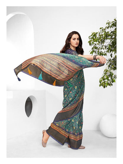 Sumitrasachi Falak Tissue Ajrakh Printed Designer Saree Anant Tex Exports Private Limited