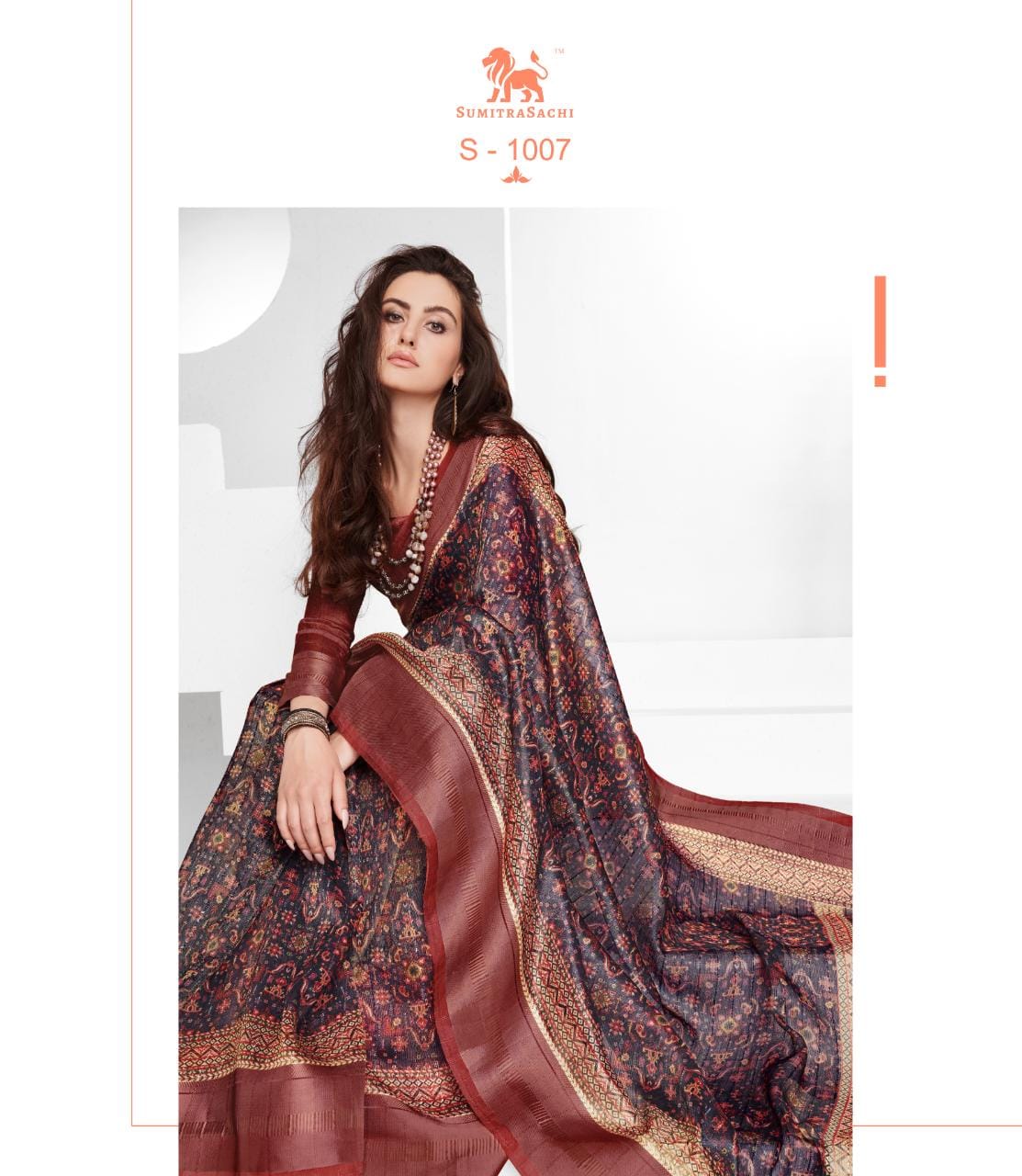 Sumitrasachi Falak Tissue Ajrakh Printed Designer Saree Anant Tex Exports Private Limited