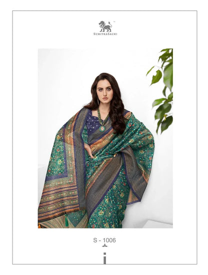 Sumitrasachi Falak Tissue Ajrakh Printed Designer Saree Anant Tex Exports Private Limited