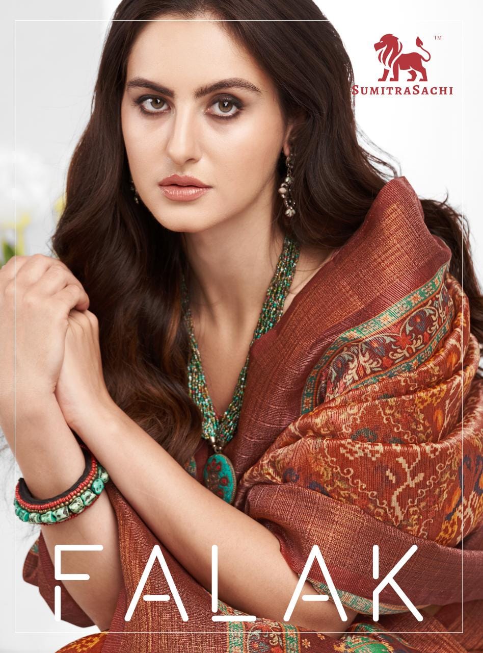 Sumitrasachi Falak Tissue Ajrakh Printed Designer Saree Anant Tex Exports Private Limited