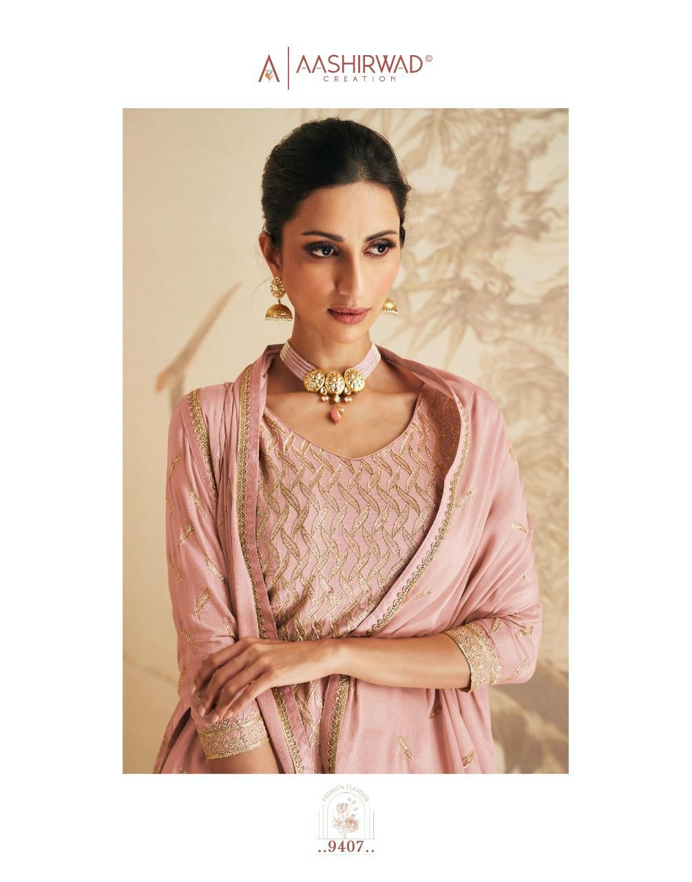 Aashirwad Elan Gulkand 9407-9411 Series Designer Suit Anant Tex Exports Private Limited