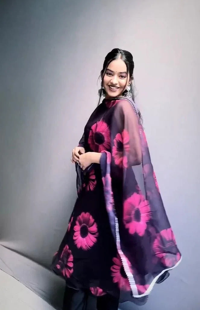 Floral print Organza Suit Anant Tex Exports Private Limited