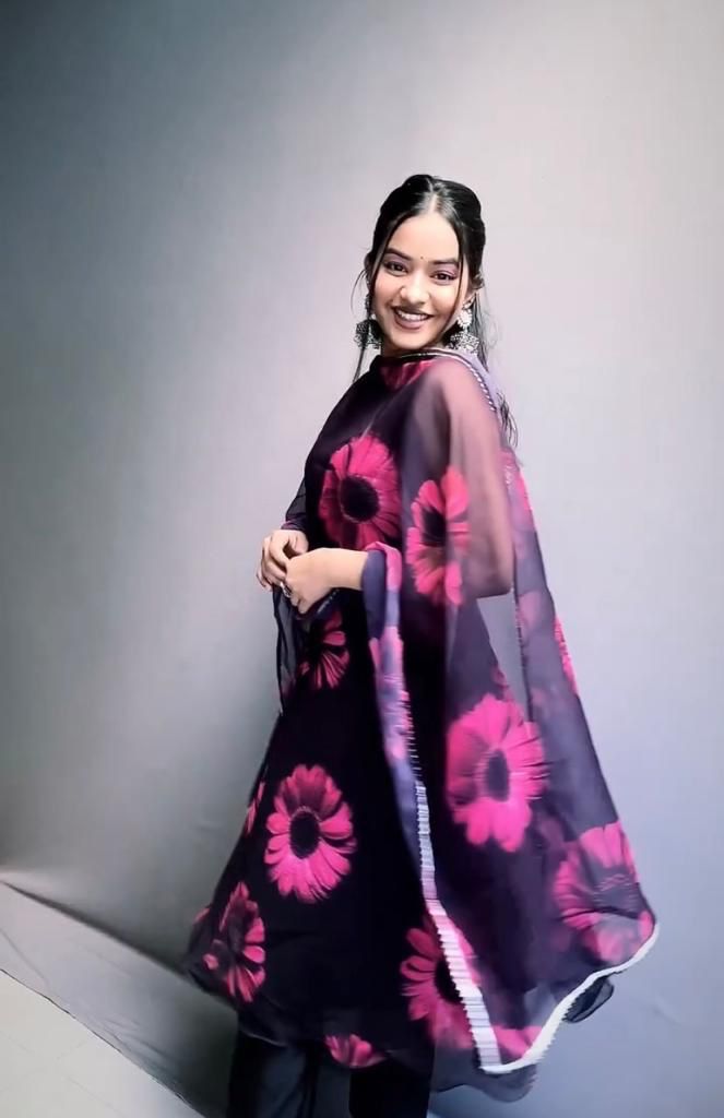 Floral print Organza Suit Anant Tex Exports Private Limited