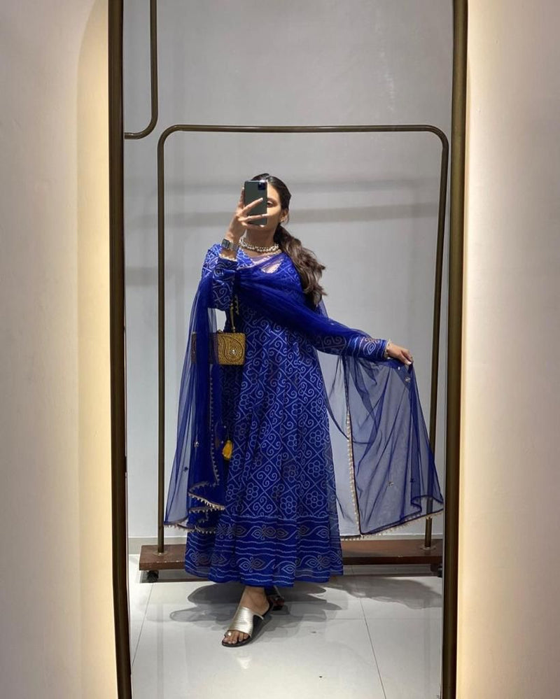 Flower Maxi Gown With Dupatta Anant Tex Exports Private Limited