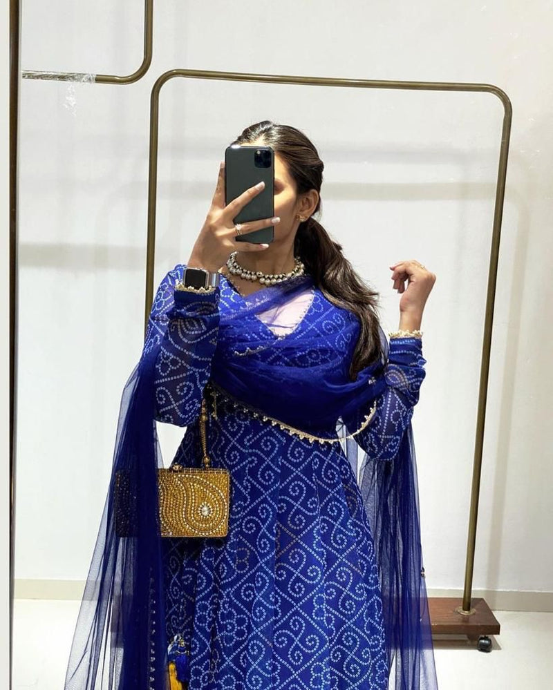 Flower Maxi Gown With Dupatta Anant Tex Exports Private Limited