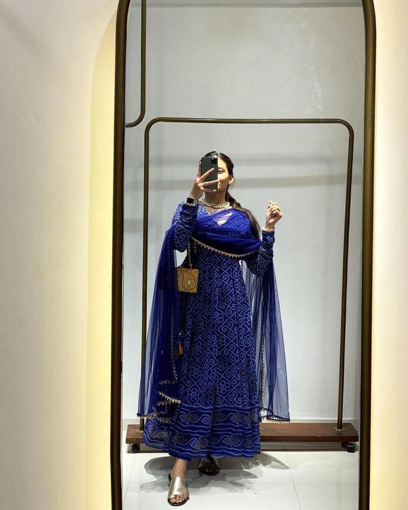 Flower Maxi Gown With Dupatta Anant Tex Exports Private Limited