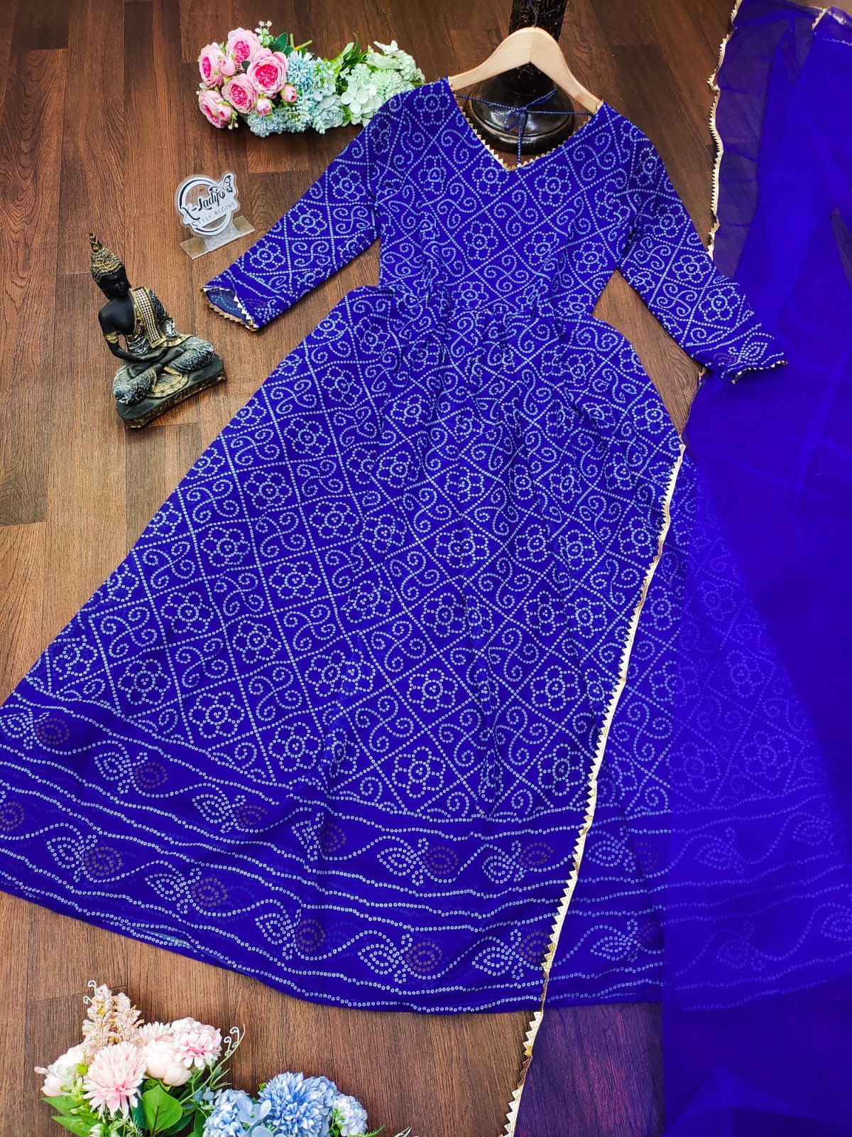 Flower Maxi Gown With Dupatta Anant Tex Exports Private Limited