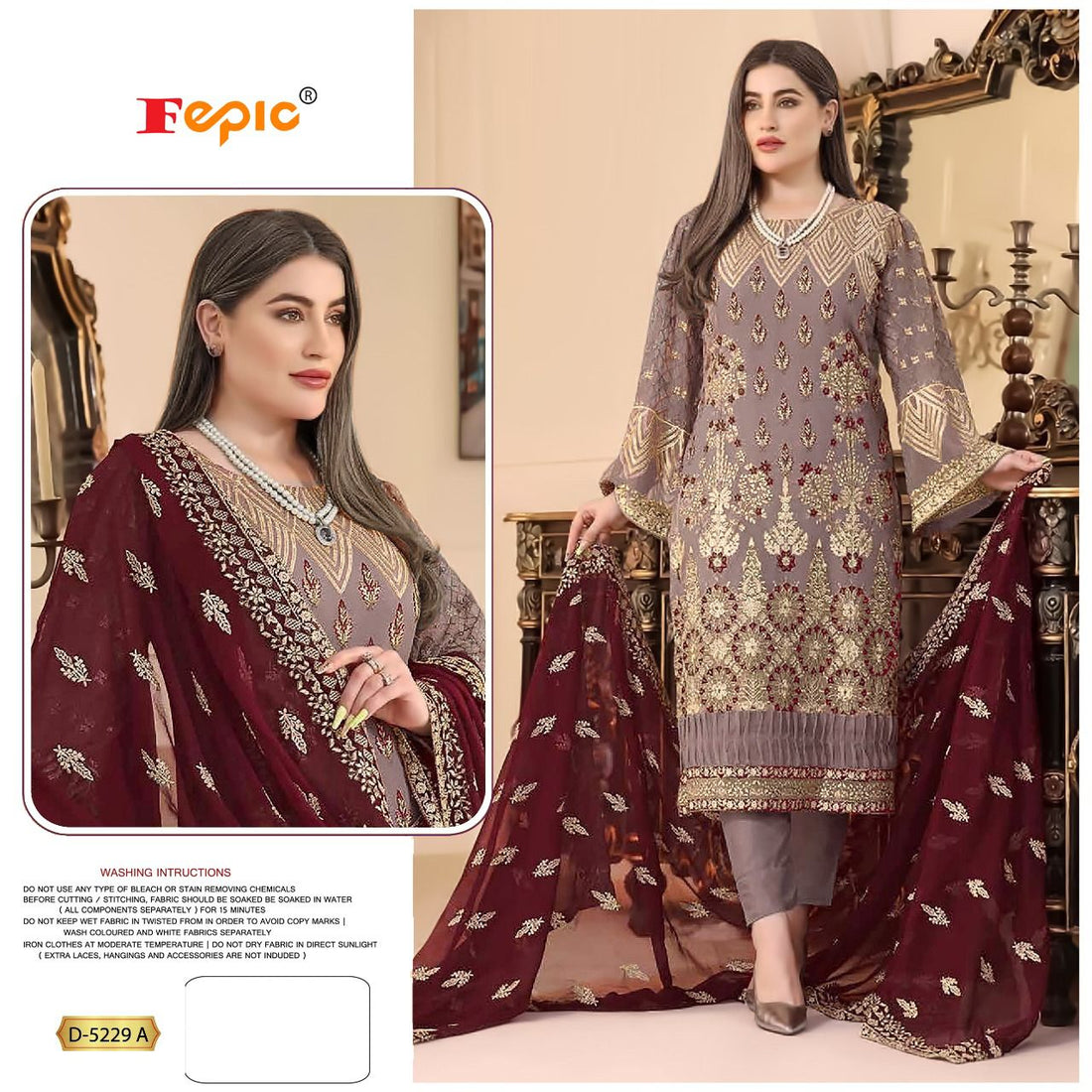 FEPIC ROSEMEEN DNO- D 5229 GEORGETTE EMBROIDERED SUIT Anant Tex Exports Private Limited