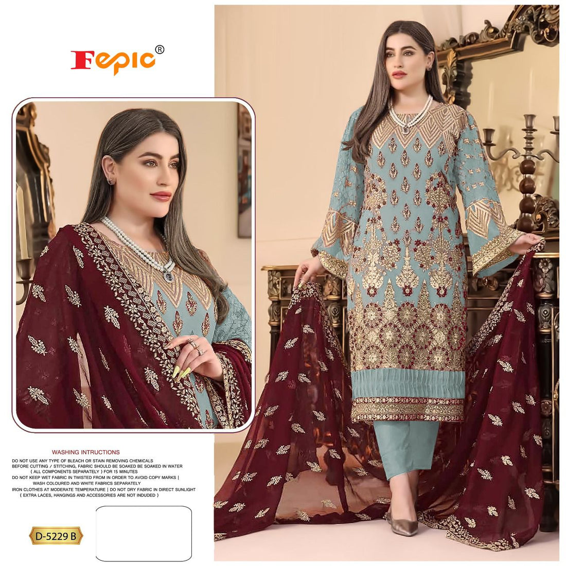 FEPIC ROSEMEEN DNO- D 5229 GEORGETTE EMBROIDERED SUIT Anant Tex Exports Private Limited